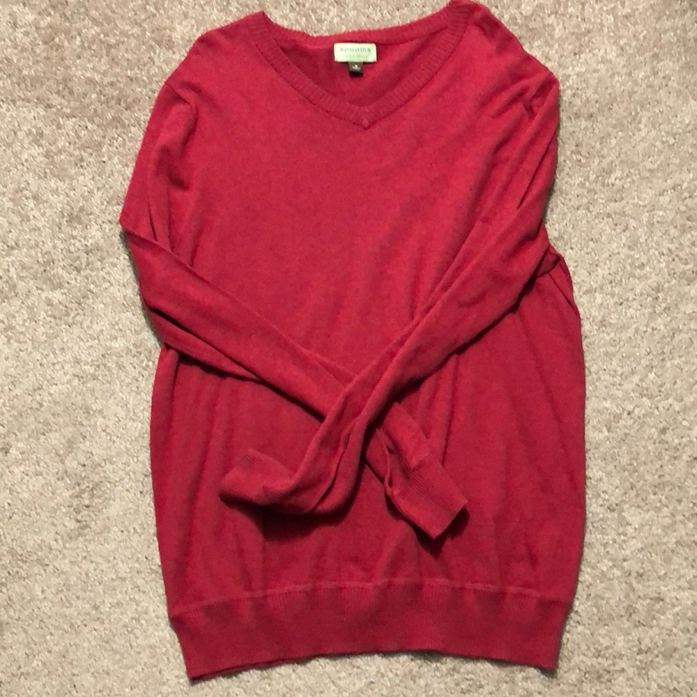 5⭐️ Men’s Red V-Neck Sweater